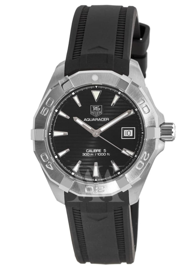 Tag Heuer Aquaracer Automatic Caliber 5 Black Dial Black Rubber Strap Watch for Men - WAY2110.FT8021 Buy Now By Tag Heuer