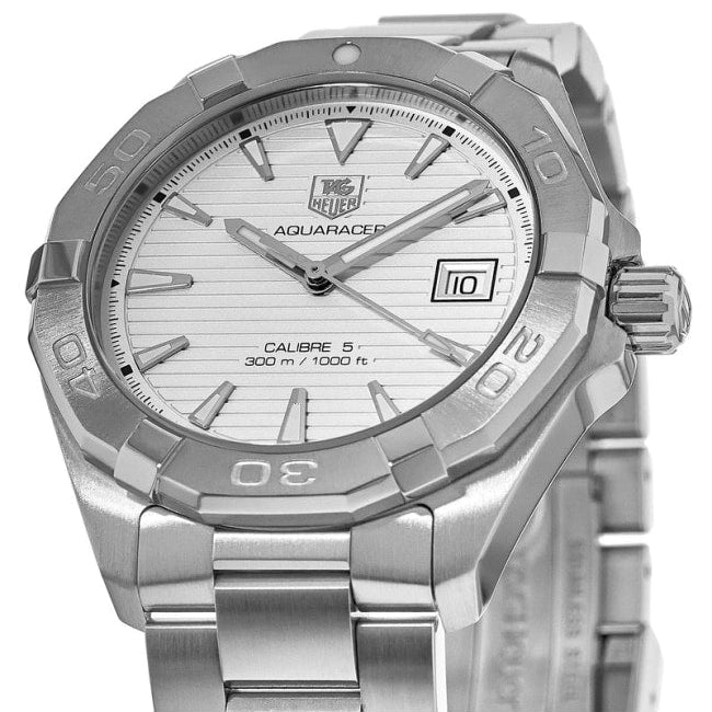 Tag Heuer Aquaracer Automatic White Dial Silver Steel Strap Watch for Men - WAY2111.BA0928 Buy Now By Tag Heuer