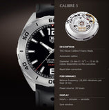 Tag Heuer Formula 1 Automatic Black Dial Black Rubber Strap Watch for Men - WAZ2113.FT8023 Buy Now By Tag Heuer