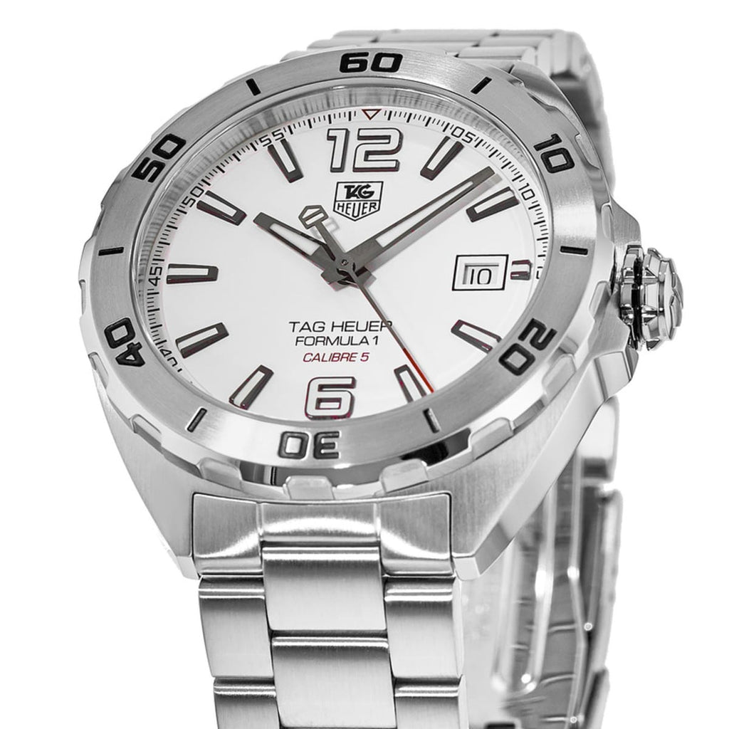 Tag Heuer Formula 1 Calibre 5 Automatic White Dial Silver Steel Strap Watch for Men - WAZ2114.BA0875 Buy Now By Tag Heuer