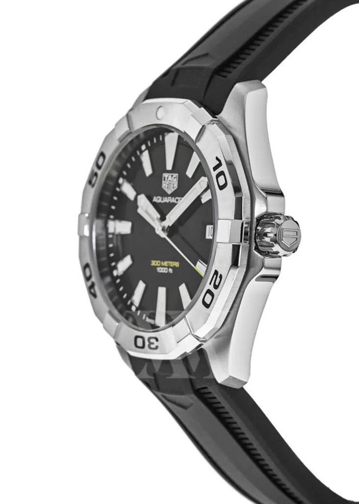 Tag Heuer Aquaracer Quartz Black Dial Black Rubber Strap Watch for Men - WBD1110.FT8021 Buy Now By Tag Heuer