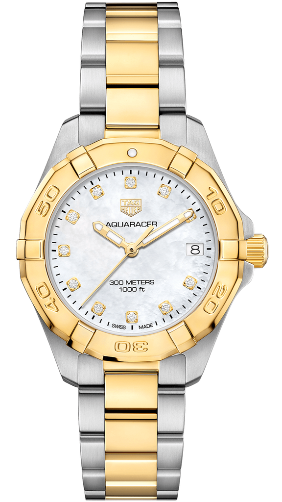 Tag Heuer Aquaracer White Mother of Pearl Dial Two Tone Steel Strap Watch for Women - WBD1322.BB0320 Buy Now By Tag Heuer