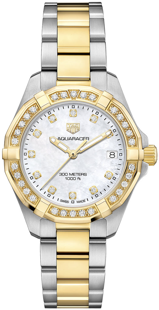 Tag Heuer Aquaracer Diamonds Mother of Pearl Dial Two Tone Steel Strap Watch for Women - WBD1323.BB0320 Buy Now By Tag Heuer
