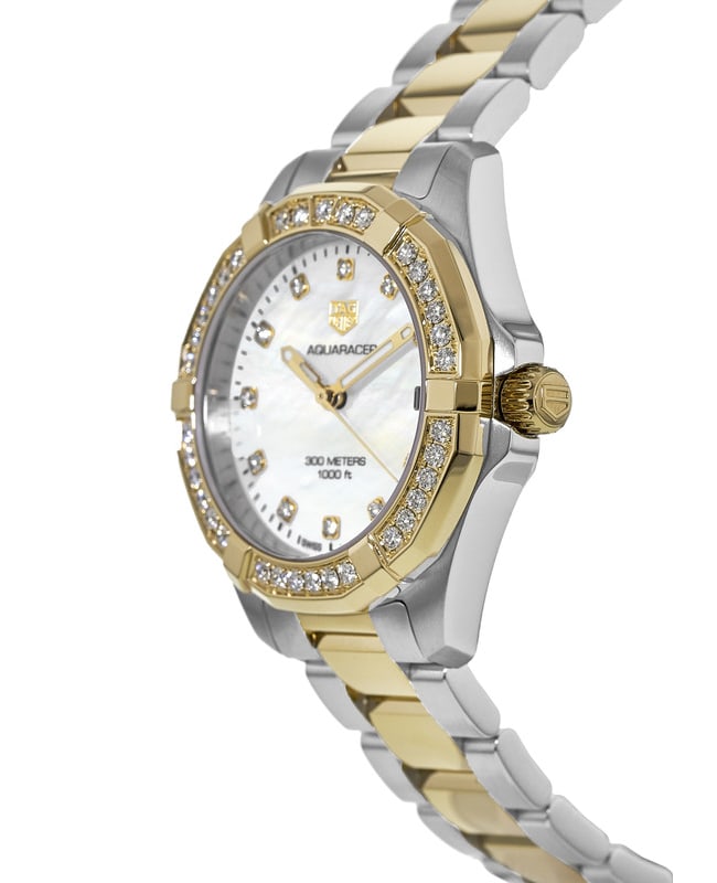 Tag Heuer Aquaracer Diamonds Mother of Pearl Dial Two Tone Steel Strap Watch for Women - WBD1323.BB0320 Buy Now By Tag Heuer