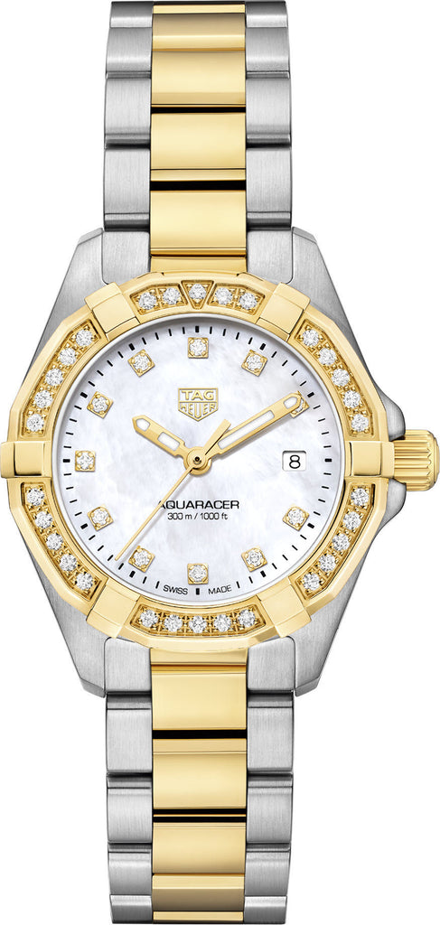 Tag Heuer Aquaracer Quartz Diamonds Mother of Pearl Dial Two Tone Steel Strap Watch for Women - WBD1423.BB0321 Buy Now By Tag Heuer