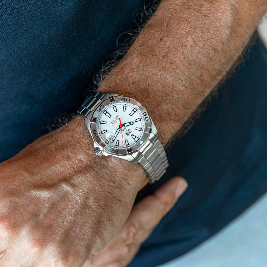 Tag Heuer Aquaracer Automatic White Dial Silver Steel Strap Watch for Men - WBD2111.BA0928 Buy Now By Tag Heuer