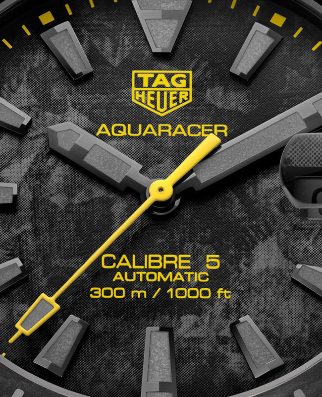 Tag Heuer Aquaracer Calibre 5 Black NATO Strap Carbon Dial Watch for Men - WBD218B.FC6446 Buy Now By Tag Heuer