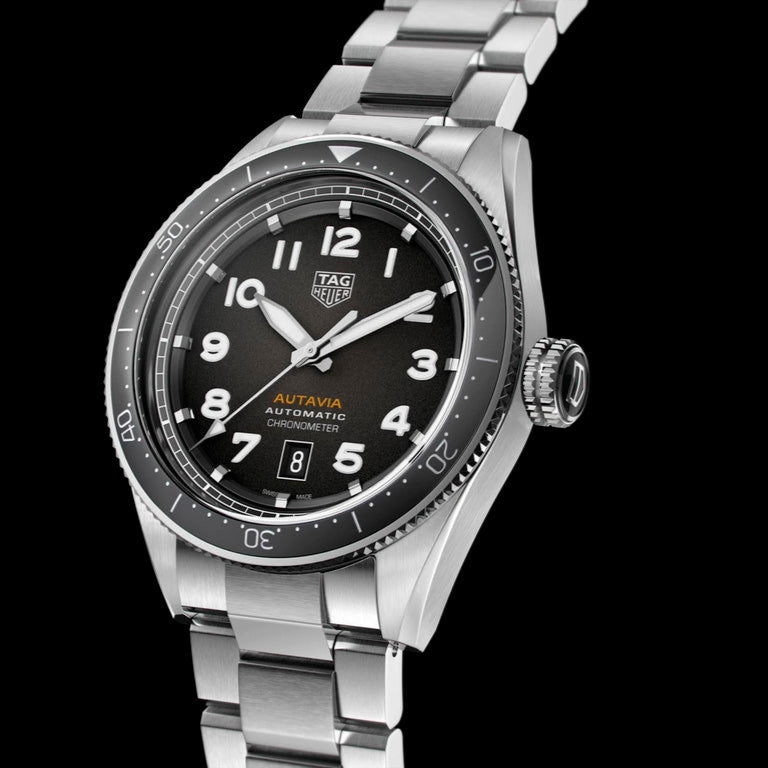 Tag Heuer Autavia Automatic Grey Dial Silver Steel Strap Watch for Men - WBE5114.EB0173 Buy Now By Tag Heuer