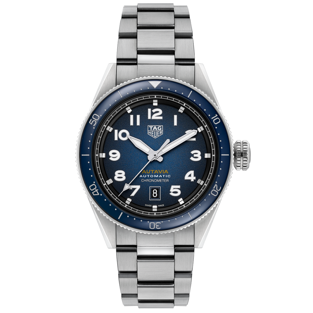Tag Heuer Autavia Automatic Blue Dial Silver Steel Strap Watch for Men - WBE5116.EB0173 Buy Now By Tag Heuer