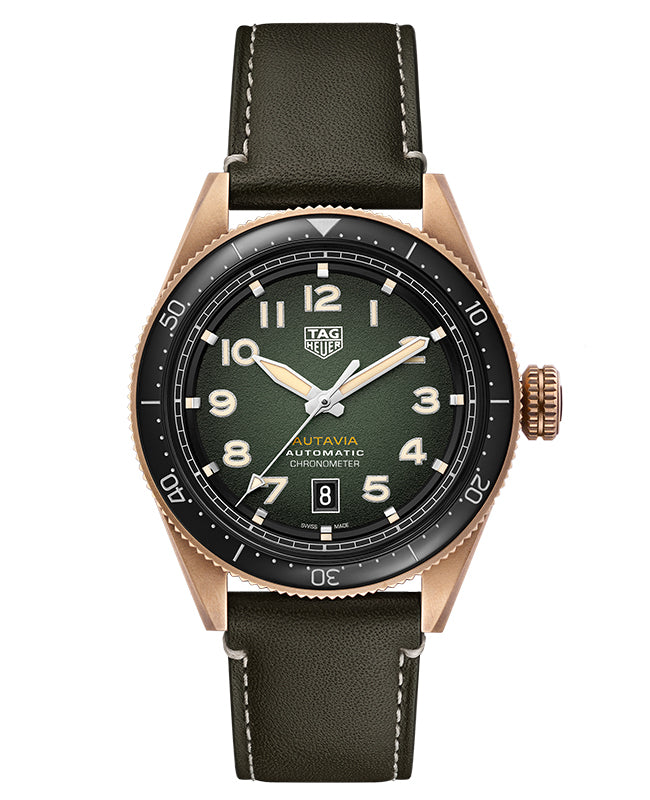 Tag Heuer Autavia Olive Green Dial Watch for Men - WBE5190.FC8268 Buy Now By Tag Heuer