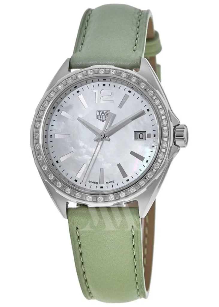 Tag Heuer Formula 1 Quartz Diamonds Mother of Pearl Dial Green Leather Strap Watch for Women - WBJ131A.FC8249 Buy Now By Tag Heuer