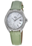Tag Heuer Formula 1 Quartz Diamonds Mother of Pearl Dial Green Leather Strap Watch for Women - WBJ131A.FC8249 Buy Now By Tag Heuer