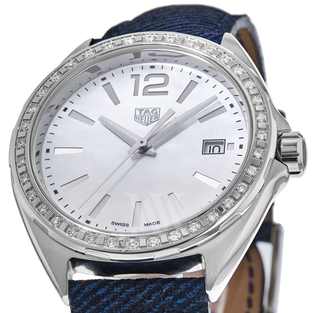 Tag Heuer Formula 1 Quartz Diamonds Mother of Pearl Dial Blue Leather Strap Watch for Women - WBJ131A.FC8251 Buy Now By Tag Heuer