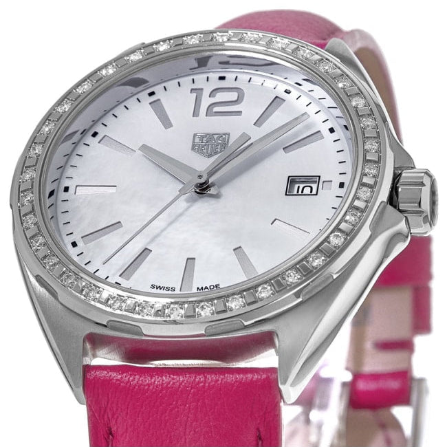 Tag Heuer Formula 1 Quartz Mother of Pearl Dial Pink Leather Strap Watch for Women - WBJ131A.FC8252 Buy Now By Tag Heuer