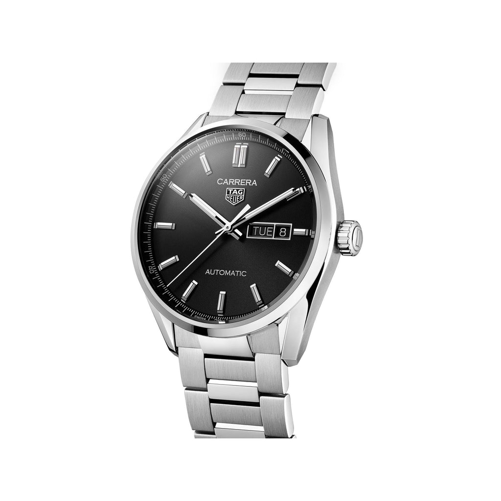 Tag Heuer Carrera Day Date Automatic Black Dial Silver Steel Strap Watch for Men - WBN2010.BA0640 Buy Now By Tag Heuer