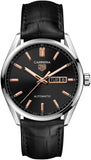Tag Heuer Carrera Day Date Black Dial Black Leather Strap Watch for Men - WBN2013.FC6503 Buy Now By Tag Heuer