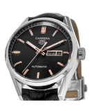 Tag Heuer Carrera Day Date Black Dial Black Leather Strap Watch for Men - WBN2013.FC6503 Buy Now By Tag Heuer