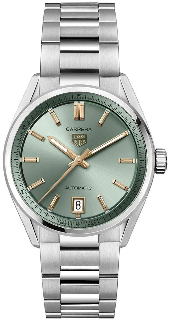 Tag Heuer Carrera Date Automatic 18K Green Dial Silver Steel Strap Watch for Women - WBN2312.BA0001 Buy Now By Tag Heuer