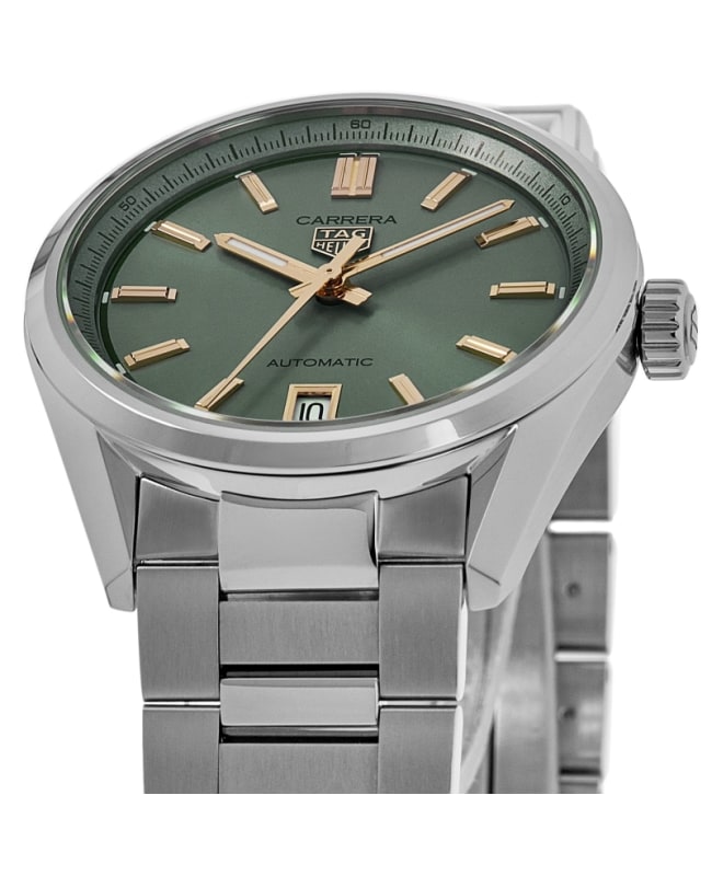 Tag Heuer Carrera Date Automatic 18K Green Dial Silver Steel Strap Watch for Women - WBN2312.BA0001 Buy Now By Tag Heuer