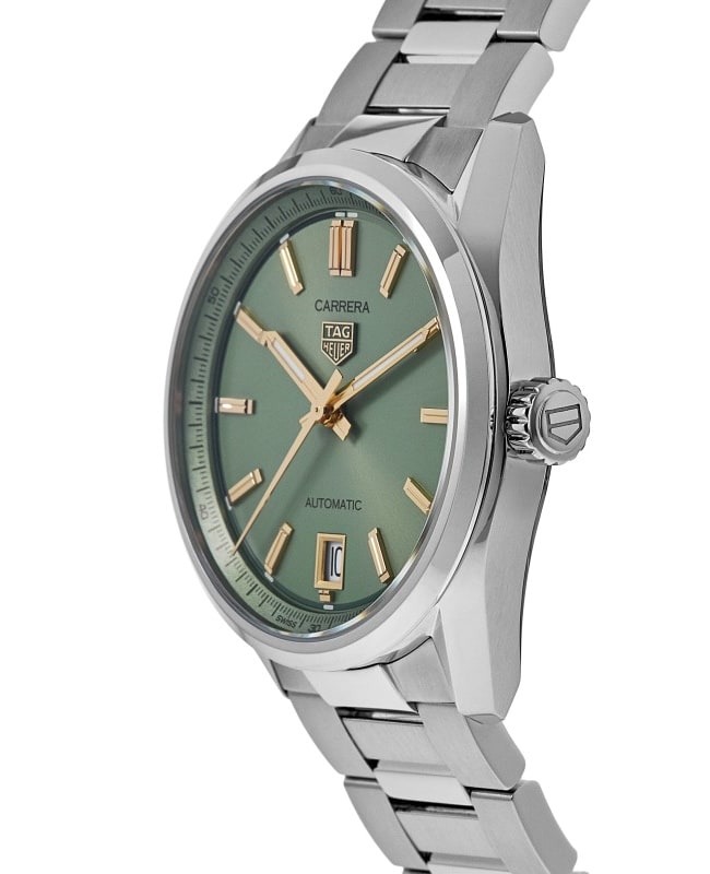 Tag Heuer Carrera Date Automatic 18K Green Dial Silver Steel Strap Watch for Women - WBN2312.BA0001 Buy Now By Tag Heuer