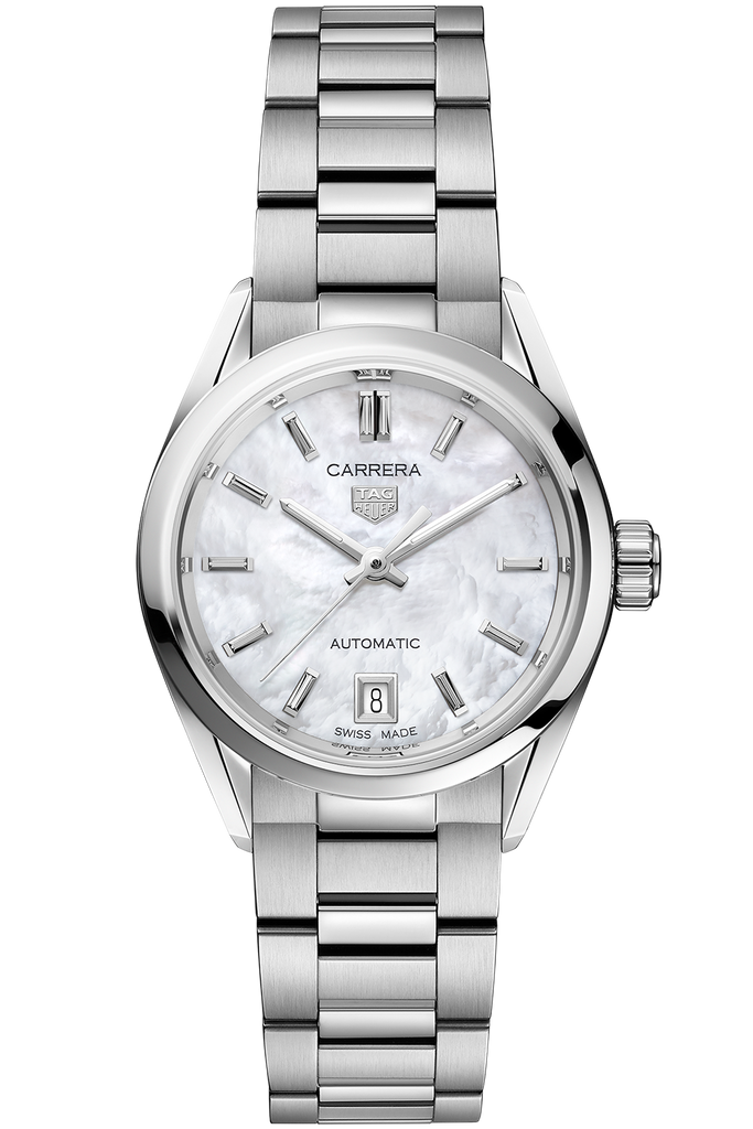 Tag Heuer Carrera Mother of Pearl Dial Silver Steel Strap Watch for Women - WBN2410.BA0621 Buy Now By Tag Heuer
