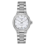 Tag Heuer Carrera Date Diamonds Mother of Pearl Dial Silver Steel Strap Watch for Women - WBN2414.BA0621 Buy Now By Tag Heuer