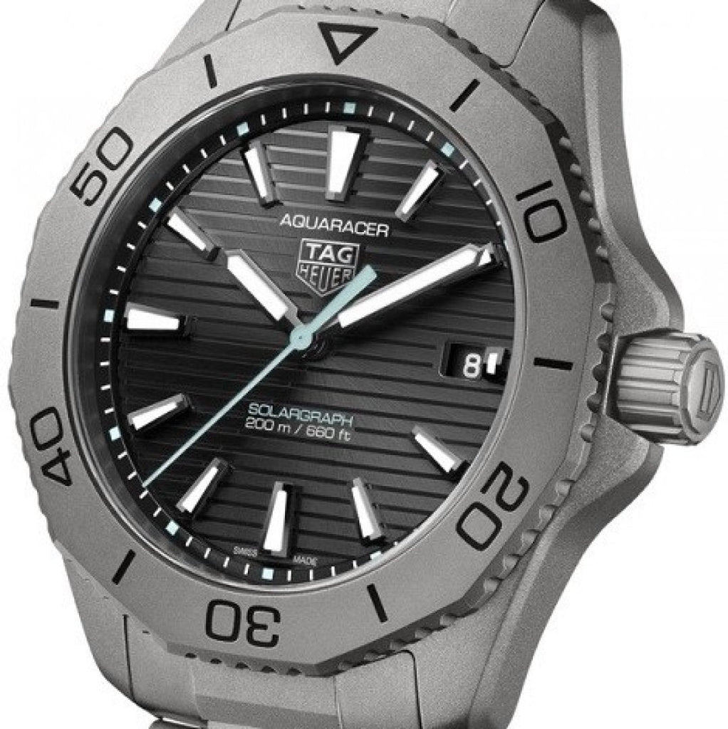 Tag Heuer Aquaracer Professional 200 Solargraph Quartz Black Dial Silver Steel Strap Watch for Men - WBP1180.BF0000 Buy Now By Tag Heuer