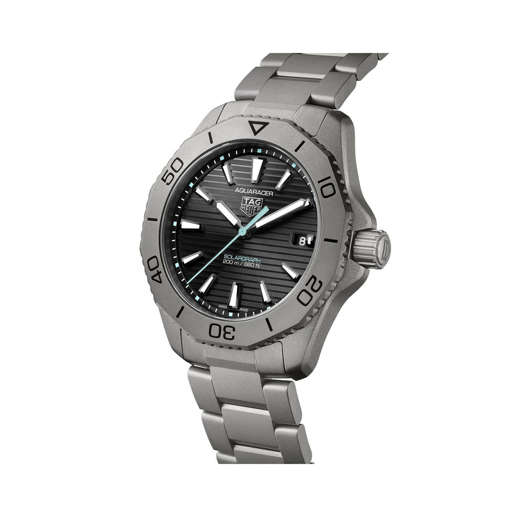 Tag Heuer Aquaracer Professional 200 Solargraph Quartz Black Dial Silver Steel Strap Watch for Men - WBP1180.BF0000 Buy Now By Tag Heuer