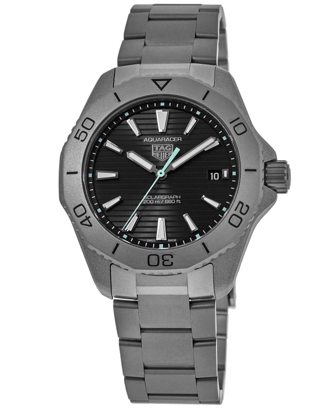 Tag Heuer Aquaracer Professional 200 Solargraph Quartz Black Dial Silver Steel Strap Watch for Men - WBP1180.BF0000 Buy Now By Tag Heuer