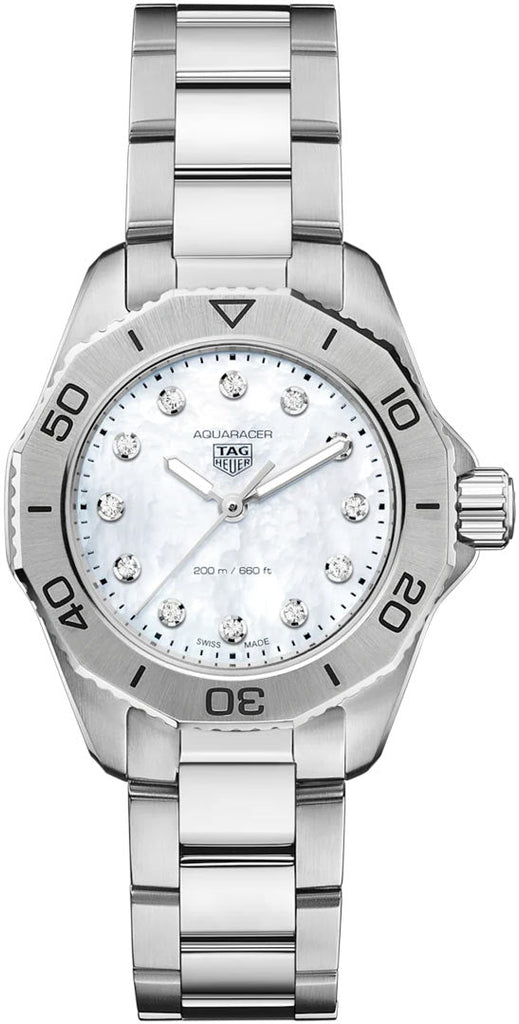 Tag Heuer Aquaracer Professional 200 Quartz Diamond Mother of Pearl Dial Silver Steel Strap Watch for Women - WBP1416.BA0622 Buy Now By Tag Heuer