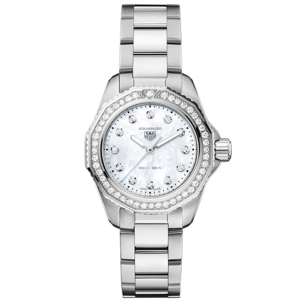 Tag Heuer Aquaracer Professional 200 Quartz Diamond Mother of Pearl Dial Silver Steel Strap Watch for Women - WBP1417.BA0622 Buy Now By Tag Heuer