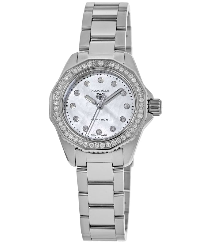 Tag Heuer Aquaracer Professional 200 Quartz Diamond Mother of Pearl Dial Silver Steel Strap Watch for Women - WBP1417.BA0622 Buy Now By Tag Heuer