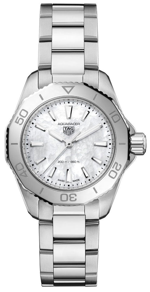 Tag Heuer Aquaracer Professional 200 Quartz Mother of Pearl Dial Silver Steel Strap Watch for Women - WBP1418.BA0622 Buy Now By Tag Heuer