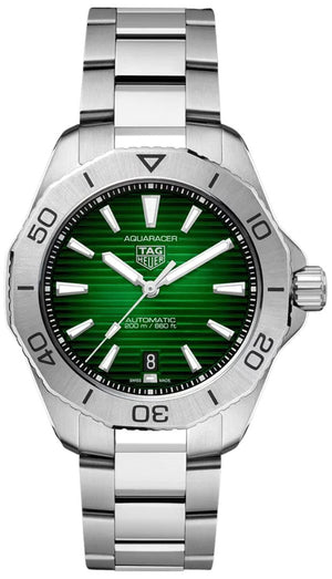 Tag Heuer Aquaracer Professional 200 Automatic Green Dial Silver Steel Strap Watch for Men - WBP2115.BA0627 Buy Now By Tag Heuer