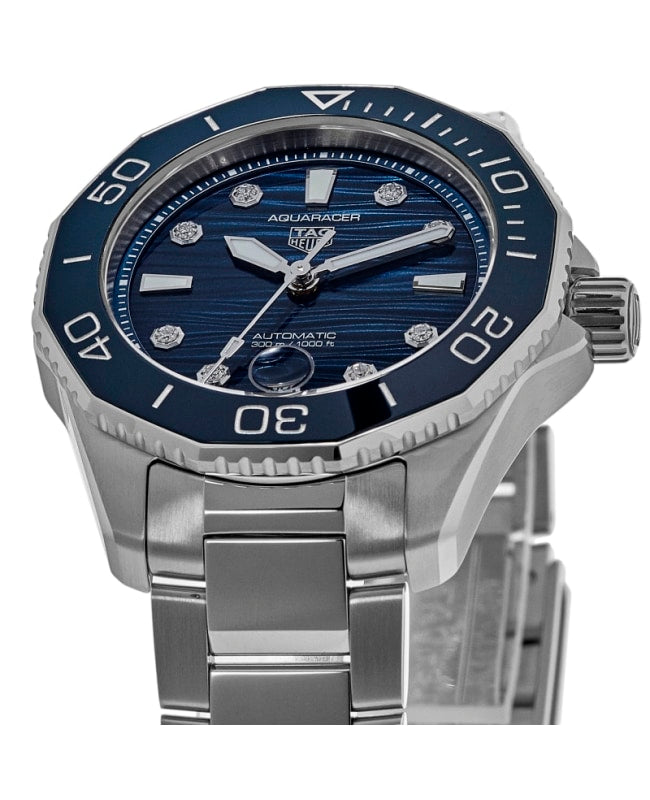 Tag Heuer Aquaracer Professional 300 Automatic Diamonds Blue Dial Silver Steel Strap Watch for Women - WBP231B.BA0618 Buy Now By Tag Heuer