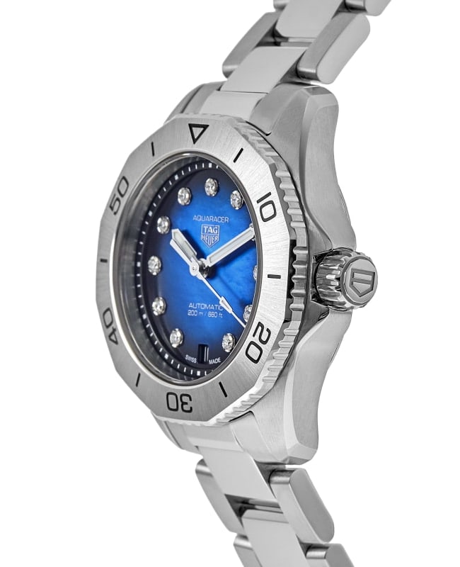 Tag Heuer Aquaracer Professional 200 Automatic Diamond Blue Dial Silver Steel Strap Watch for Women - WBP2411.BA0622 Buy Now By Tag Heuer