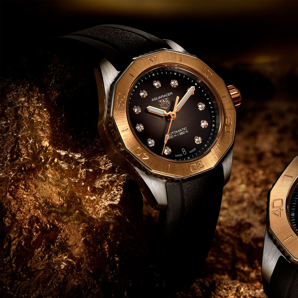 Tag Heuer Aquaracer Professional 200 Automatic Diamonds Black Dial Black Rubber Strap Watch for Women - WBP2451.FT6200 Buy Now By Tag Heuer