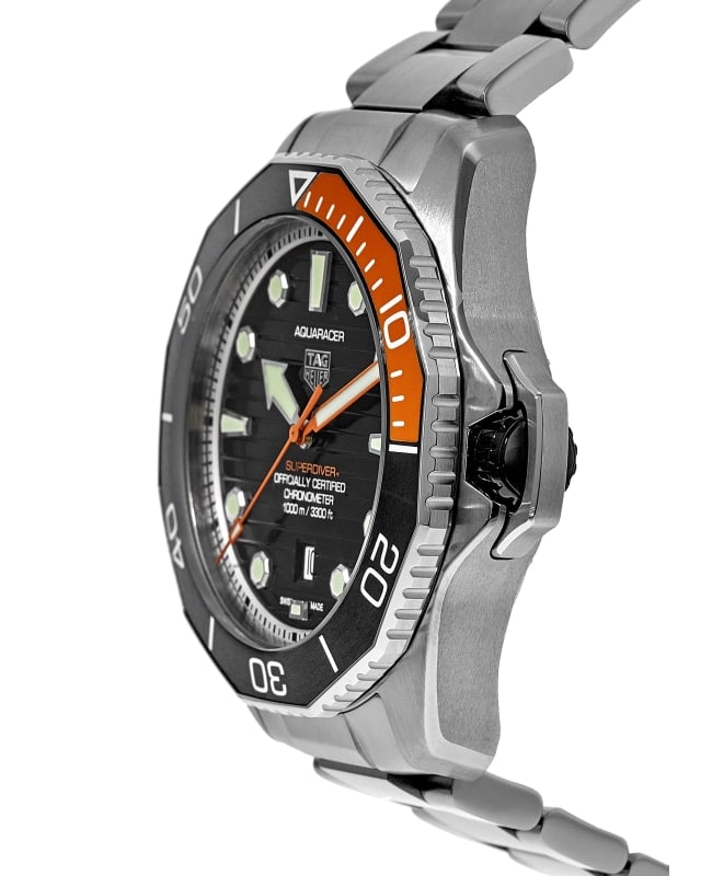 Tag Heuer Aquaracer Professional 1000 Superdiver Automatic Black Dial Silver Steel Strap Watch for Men - WBP5A8A.BF0619 Buy Now By Tag Heuer