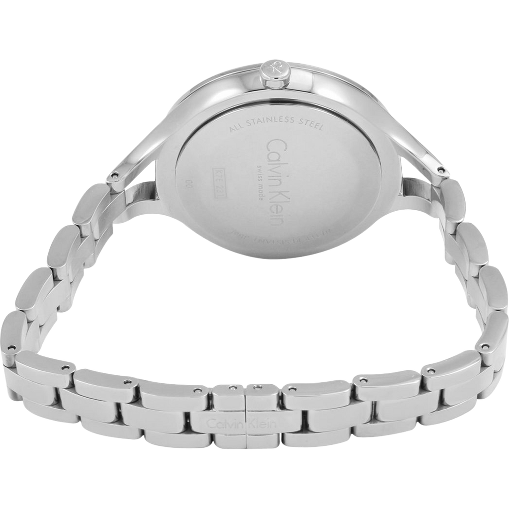 Calvin Klein Graphic White Dial Silver Steel Strap Watch for Women - K7E23146 Buy Now By Calvin Klein