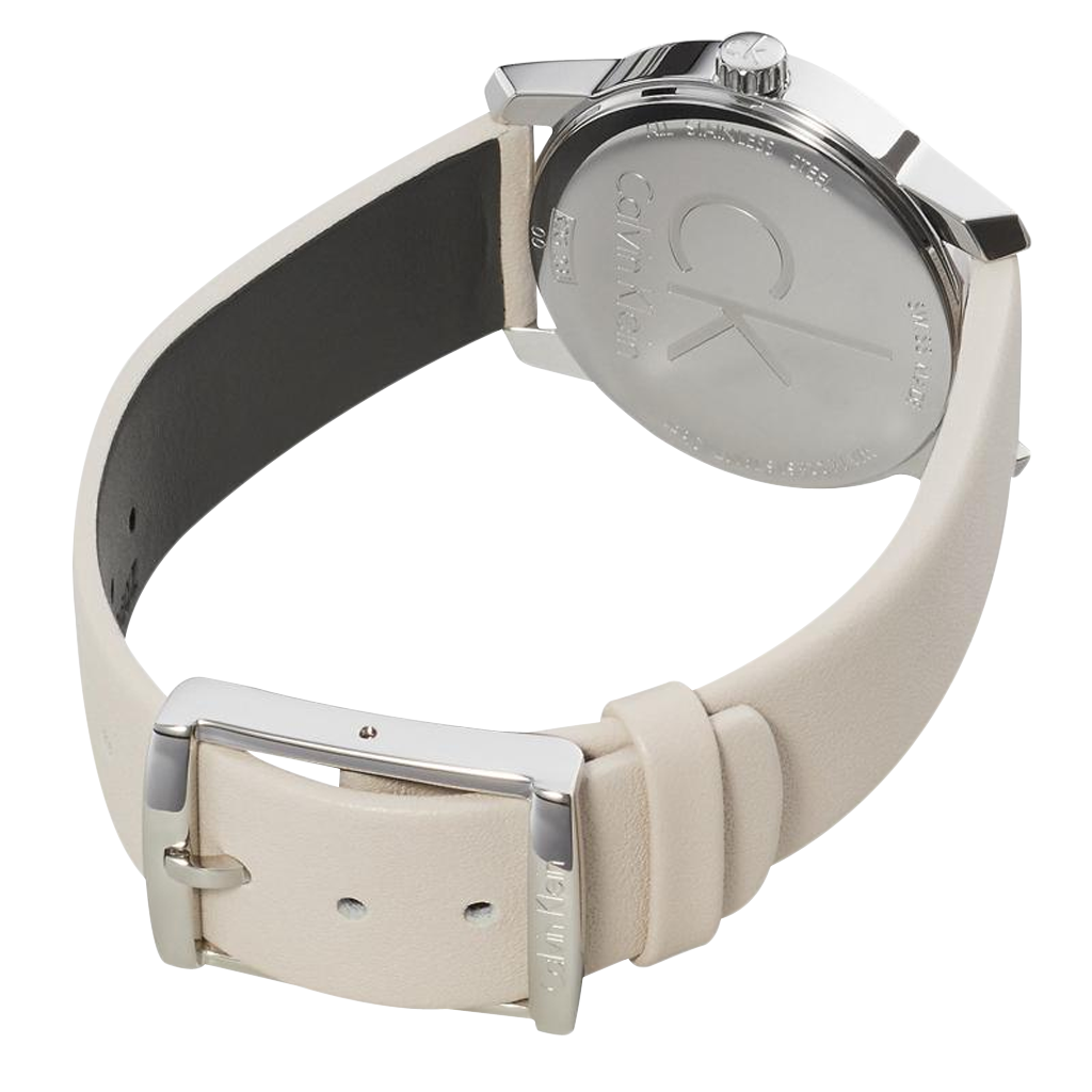 Calvin Klein City White Dial White Leather Strap Watch for Women - K2G231XH Buy Now By Calvin Klein