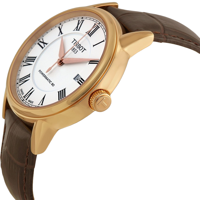 Tissot T Classic Carson Powermatic 80 White Dial Brown Leather Strap Watch for Men - T085.407.36.013.00 Buy Now By Tissot