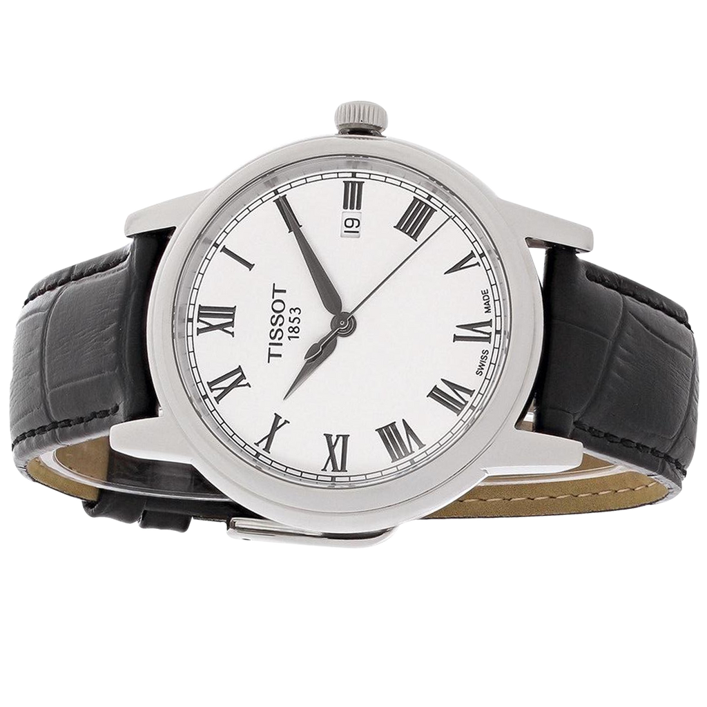 Tissot T Classic Carson White Dial Black Leather Strap Watch for Men - T085.410.16.013.00 Buy Now By Tissot