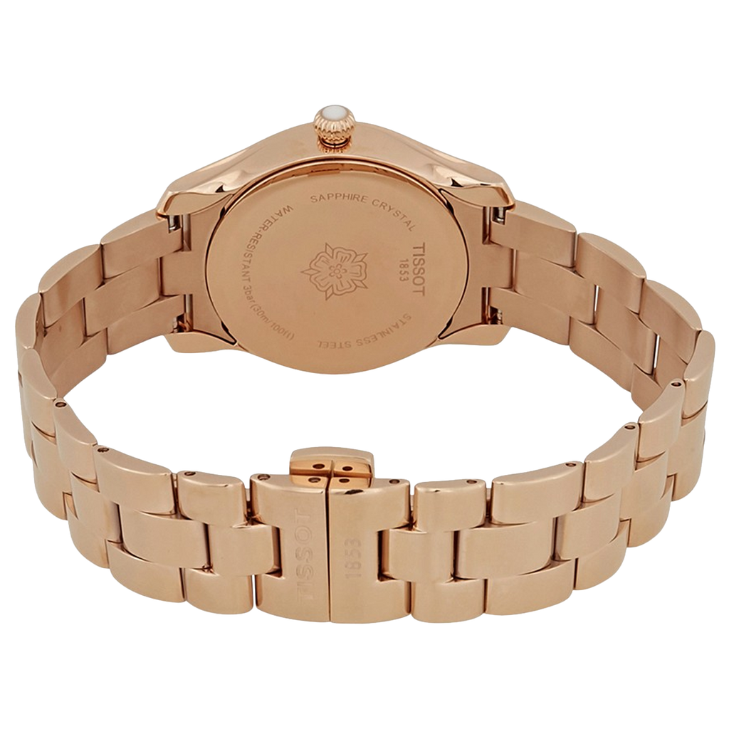 Tissot T Wave Anthracite Dial Rose Gold Steel Strap Watch For Women - T112.210.33.061.00 Buy Now By Tissot