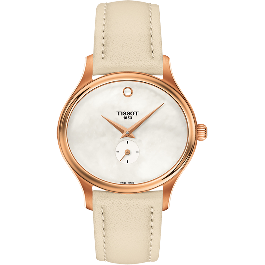 Tissot T Lady Bella Ora Mother of Pearl Dial Cream Leather Strap Watch for Women - T103.310.36.111.00 Buy Now By Tissot