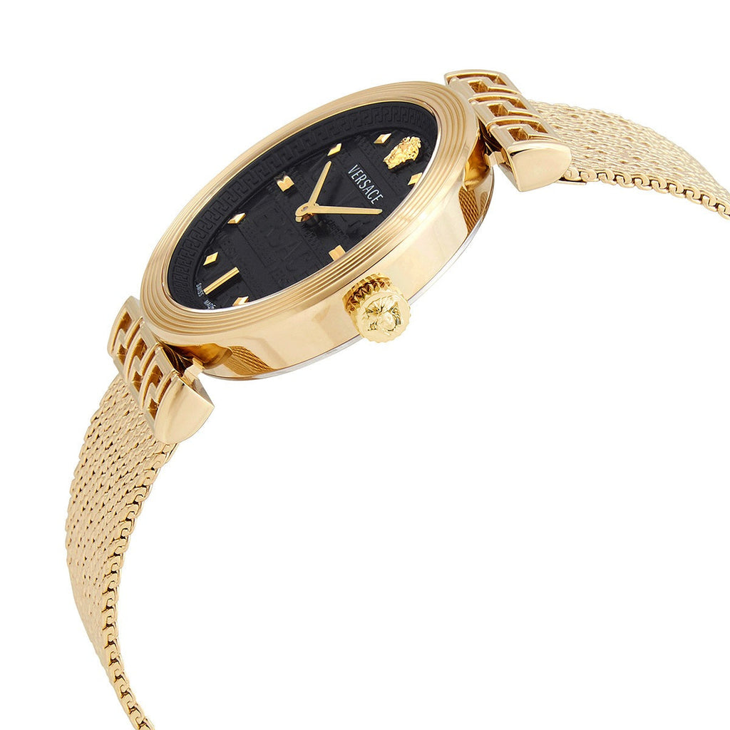 Versace Meander Black Dial Gold Mesh Bracelet Watch for Women - VELW00720 Buy Now By Versace