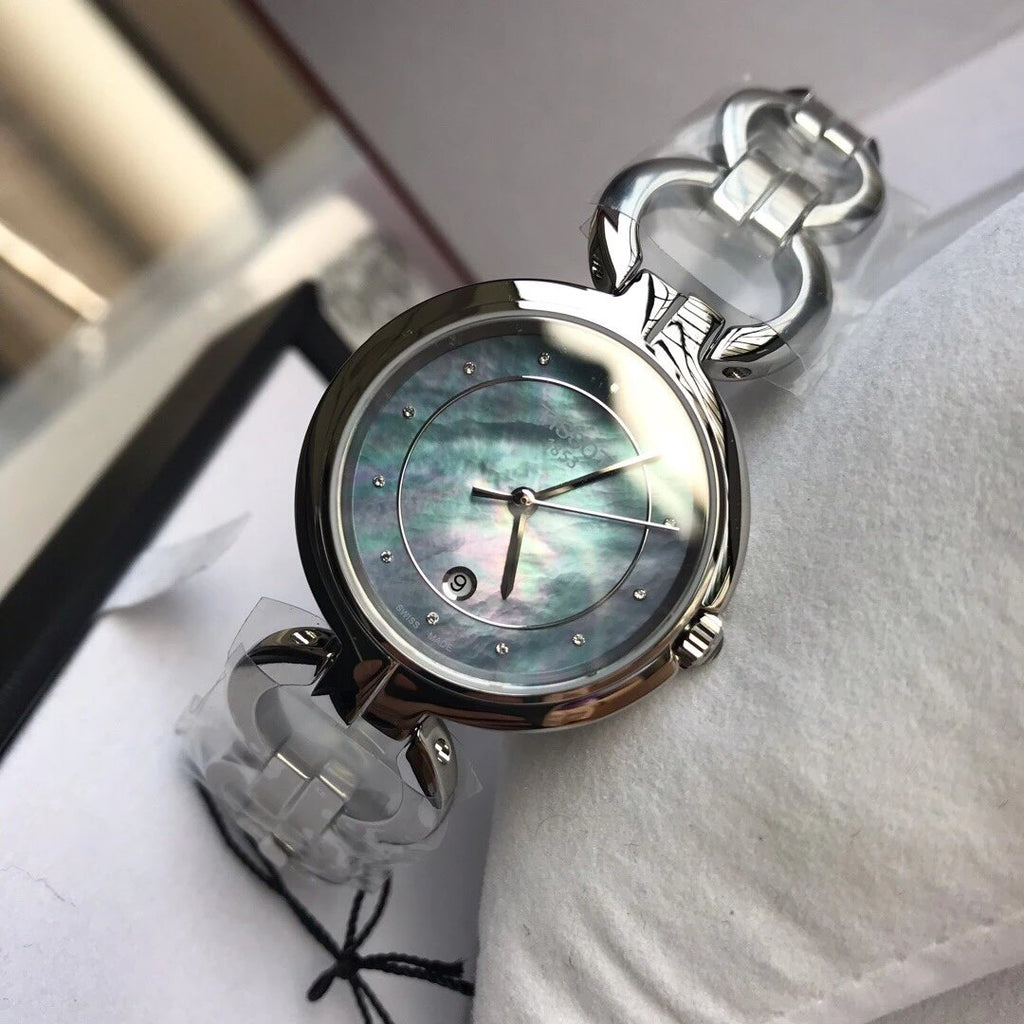 Tissot T Lady Flamingo Mother of Pearl Blue Dial Silver Steel Strap Watch for Women - T094.210.11.126.00 Buy Now By Tissot