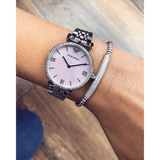 Emporio Armani Gianni T Bar Pink Mother of Pearl Dial Silver Steel Strap Watch For Women - AR1779 Buy Now By Emporio Armani