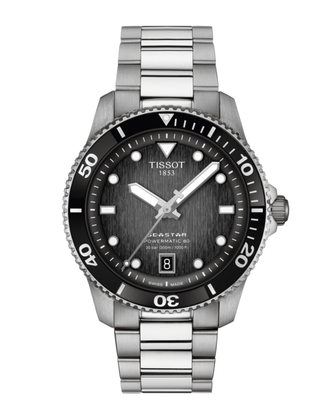 Tissot Seastar 1000 Black Dial Silver Steel Strap Watch For Men - T120.410.11.051.00 Buy Now By Tissot