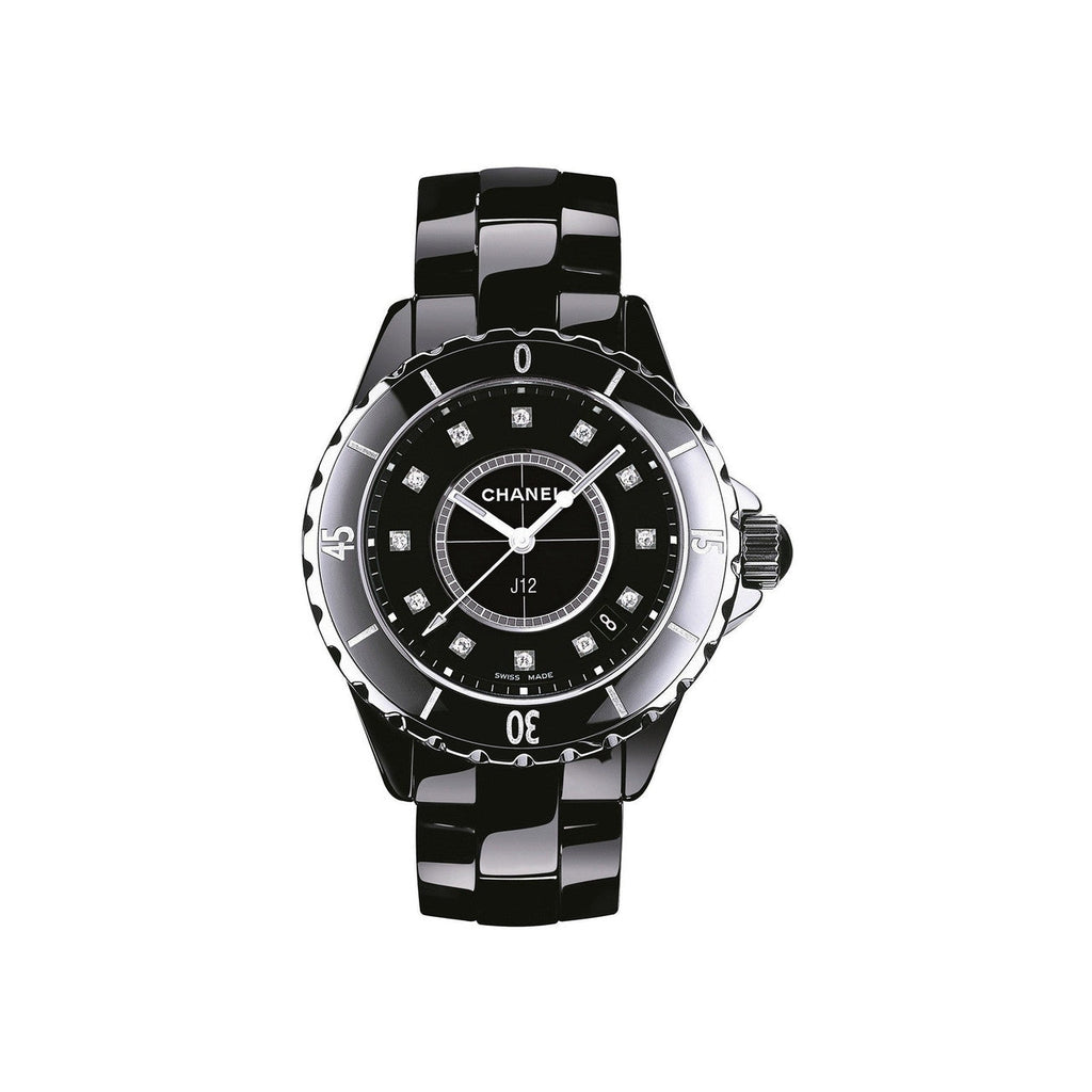 Chanel J12 Quartz Diamonds Black Dial Black Steel Strap Watch for Women - J12 H1625 Buy Now By Chanel