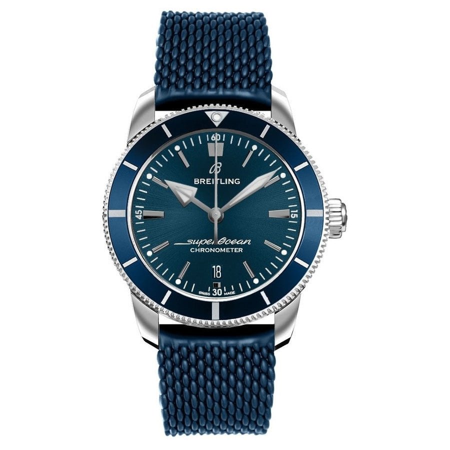 Breitling Superocean Heritage II B20 44mm Blue Dial Blue Rubber Strap Mens Watch - AB2030161C1S1 Buy Now By Breitling